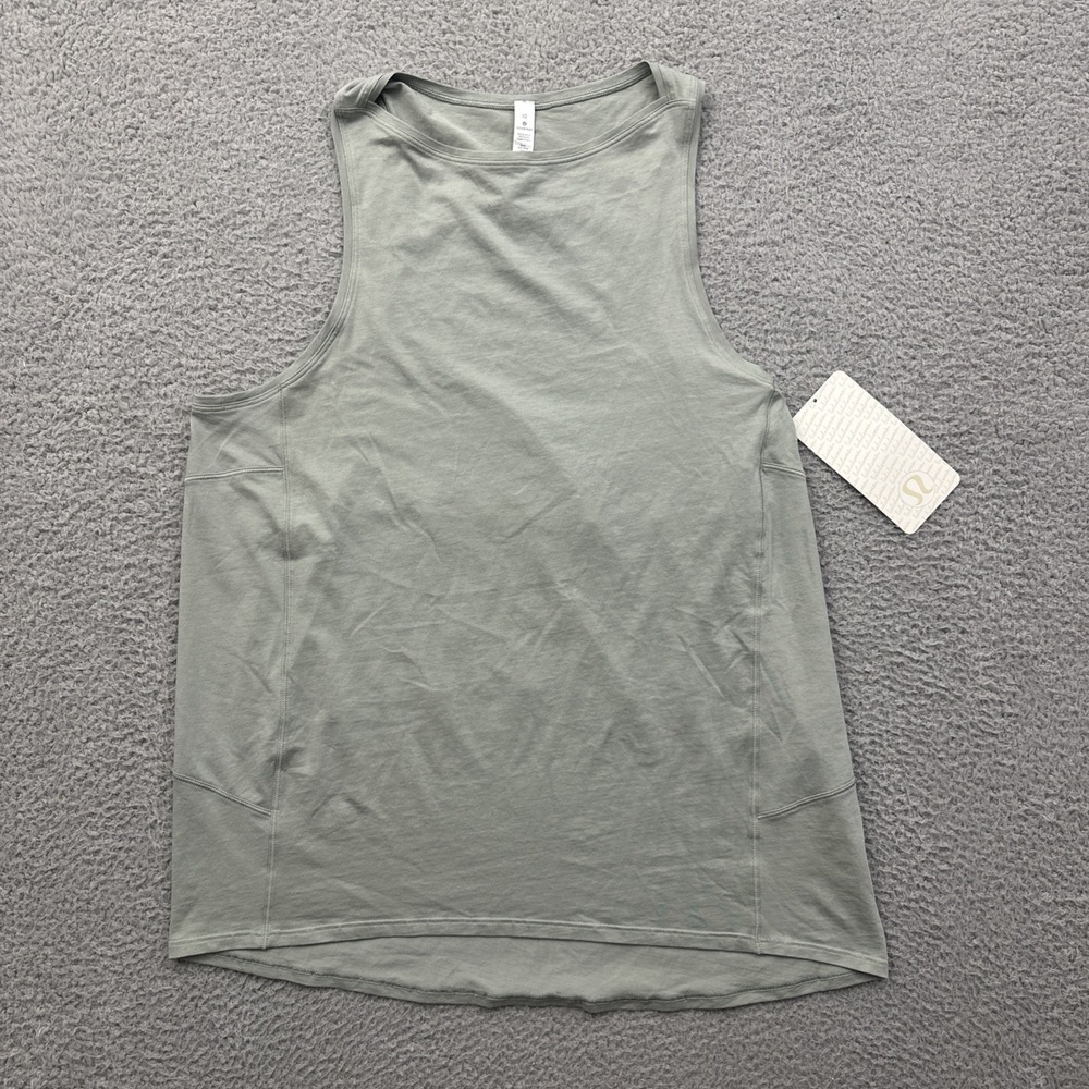 NWT Lululemon Back In Action Tank Top Misty Moss Green Athleisure Women's 10